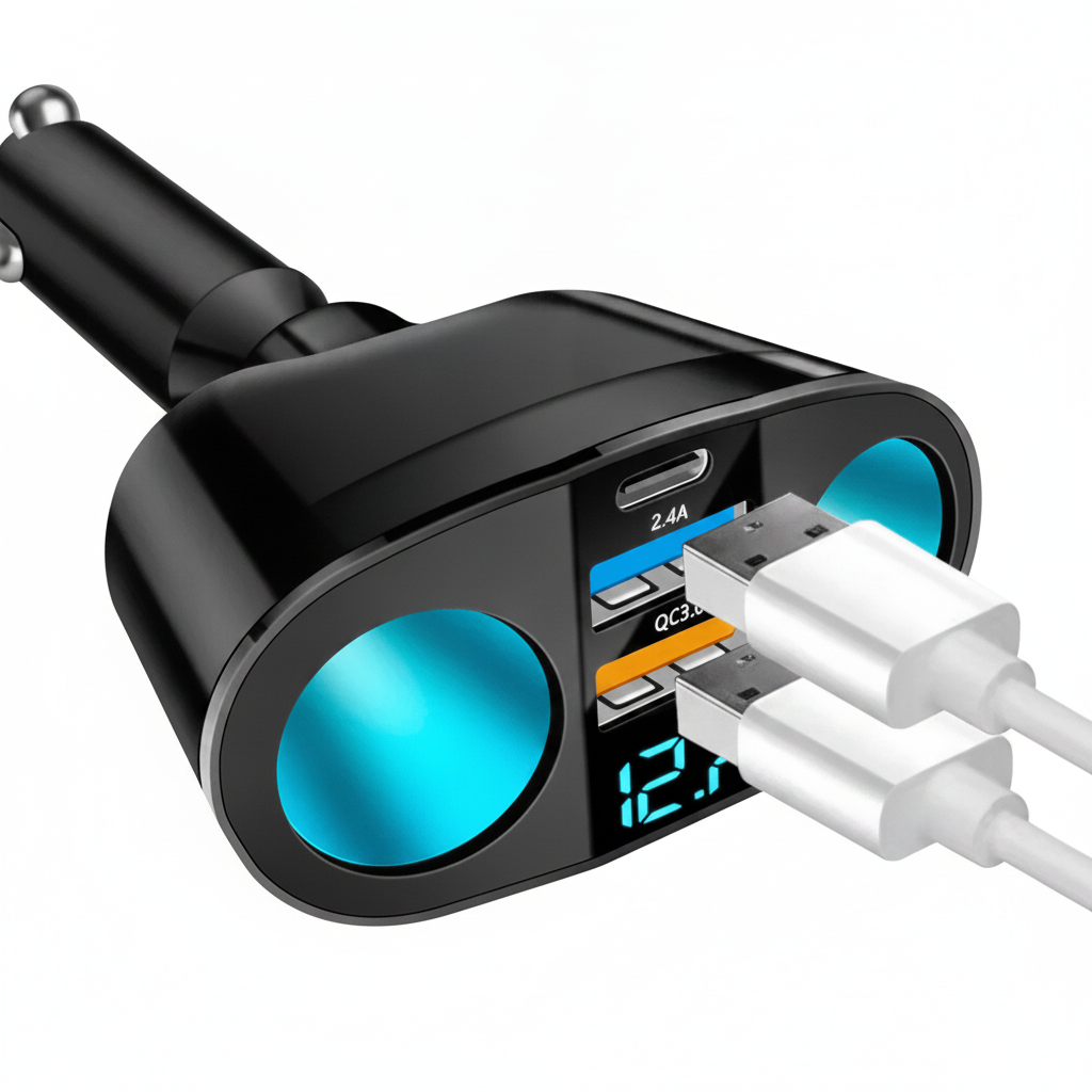 USB-C Auto-Ladegerät mit Display