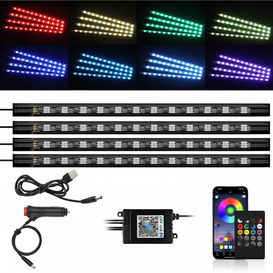 Auto Ambientebeleuchtung RGB LED mit App und Remote