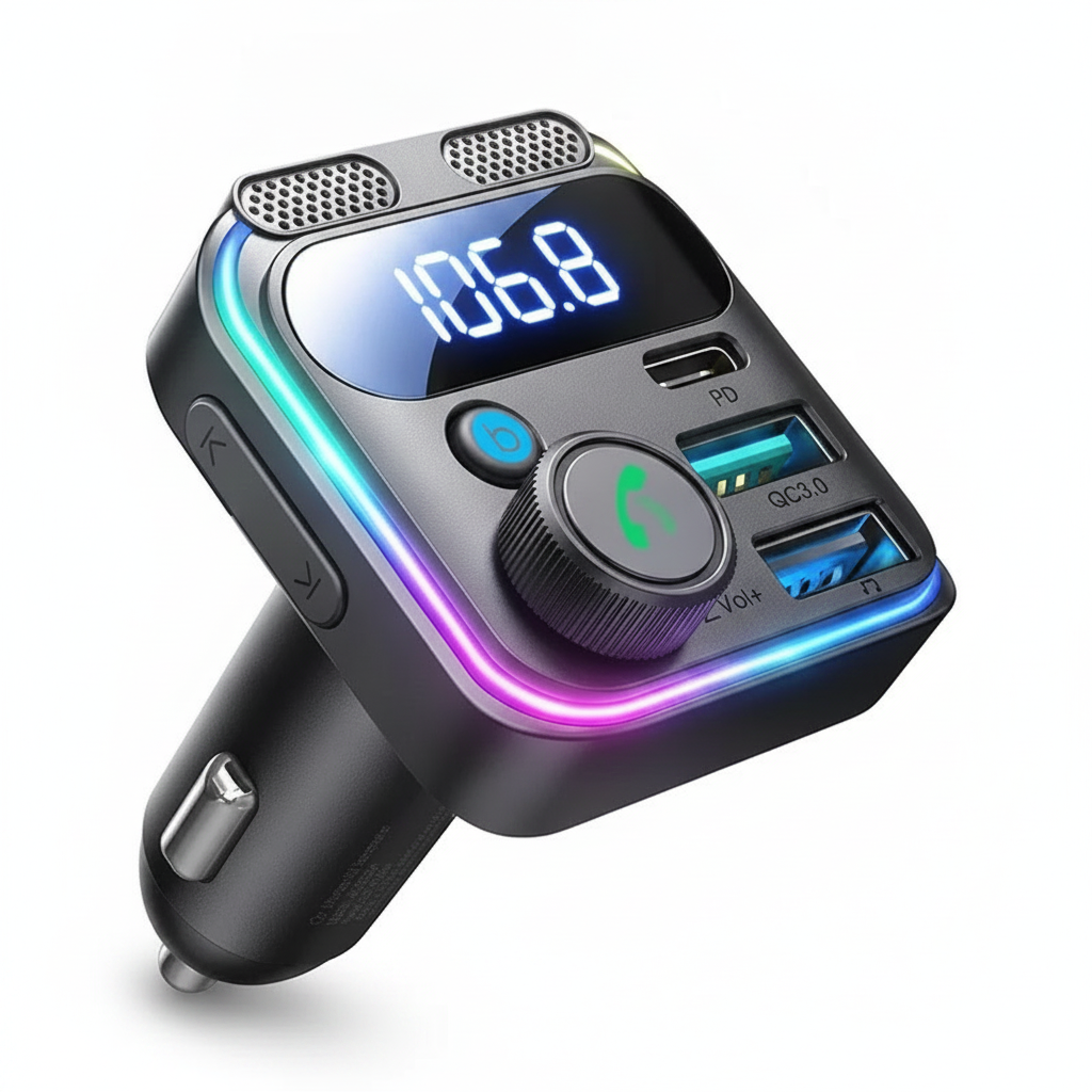 FM-Transmitter Bluetooth 5.0 Dual USB PD Typ-C –