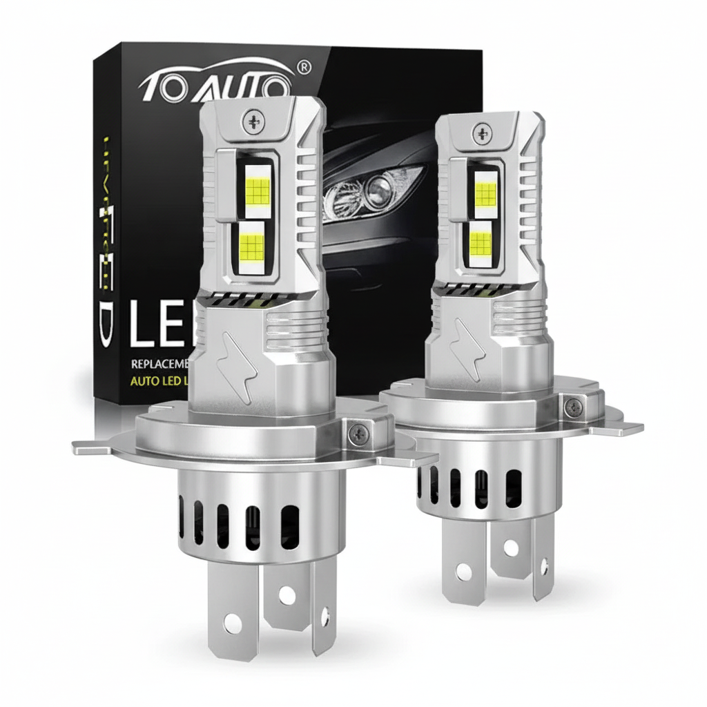 TOAUTO H4 LED Scheinwerfer 100W