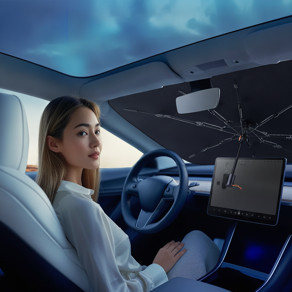 Auto-Sonnenschutz faltbar mit Randschutz