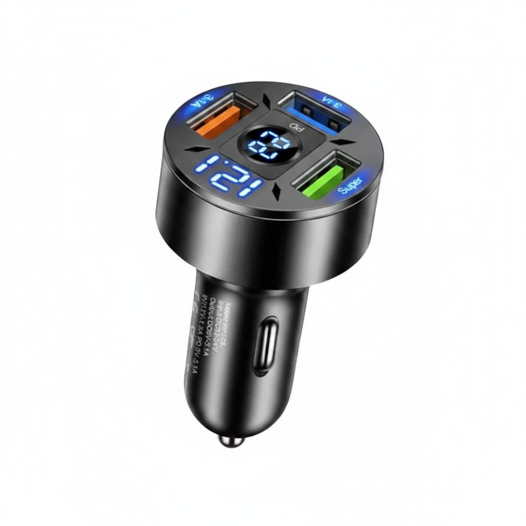 6-Port USB Type-C Auto-Ladegerät mit RGB