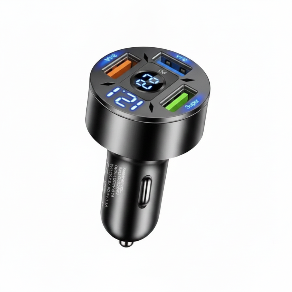 6-Port USB Type-C Auto-Ladegerät mit RGB