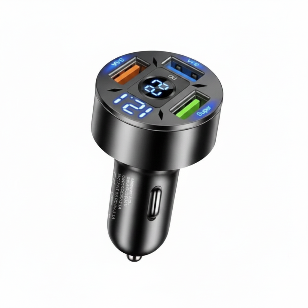 6-Port USB Type-C Auto-Ladegerät mit RGB
