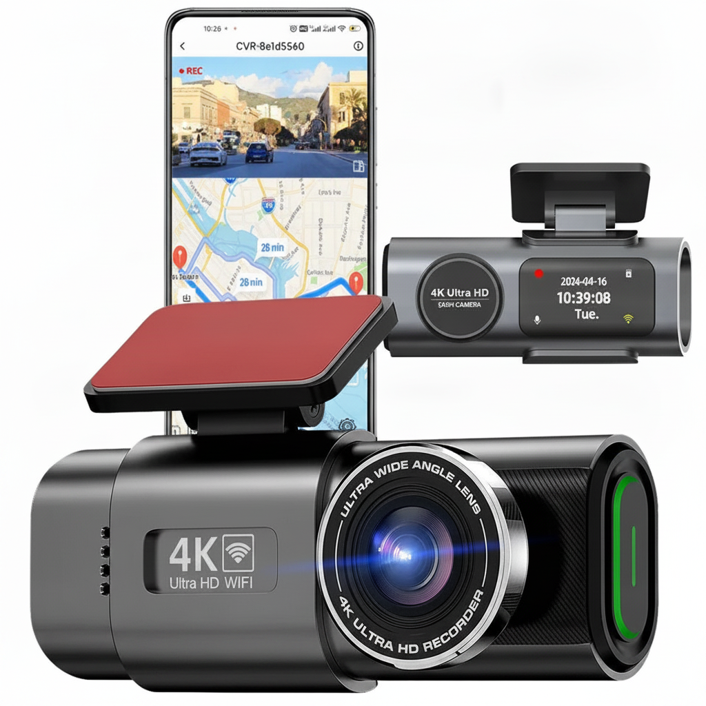 Dashcam 4K UHD mit GPS und Wi-Fi