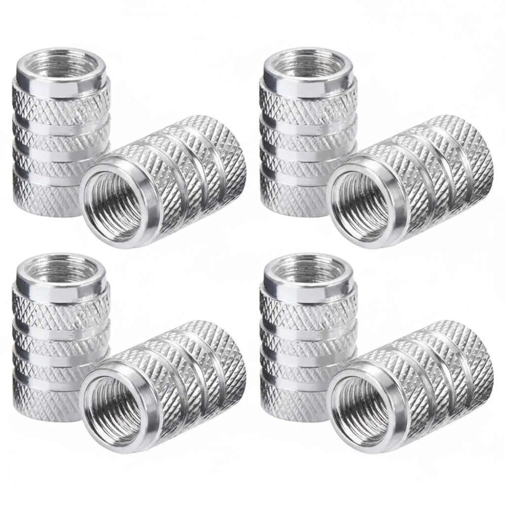 Aluminium Ventilkappen Set Knurling Stil