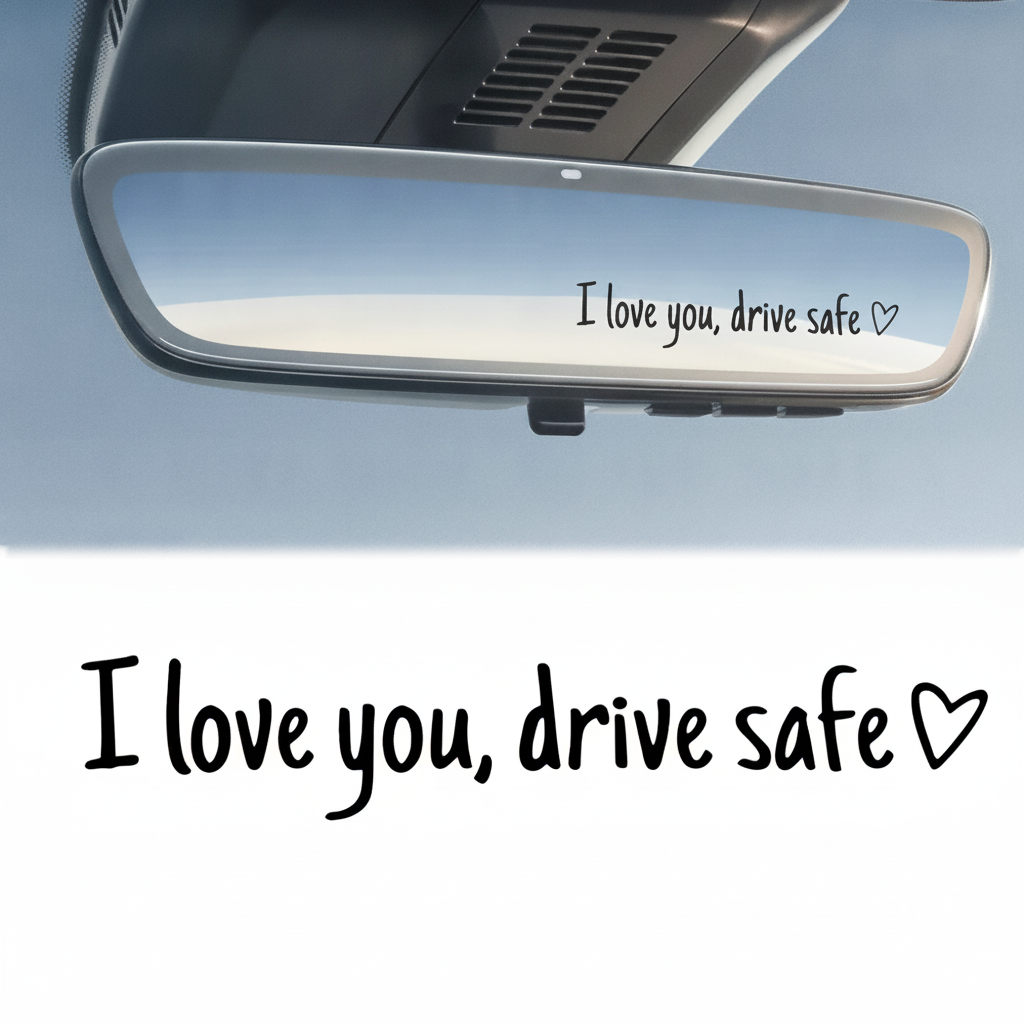 I Love You Drive Safe Spiegelaufkleber